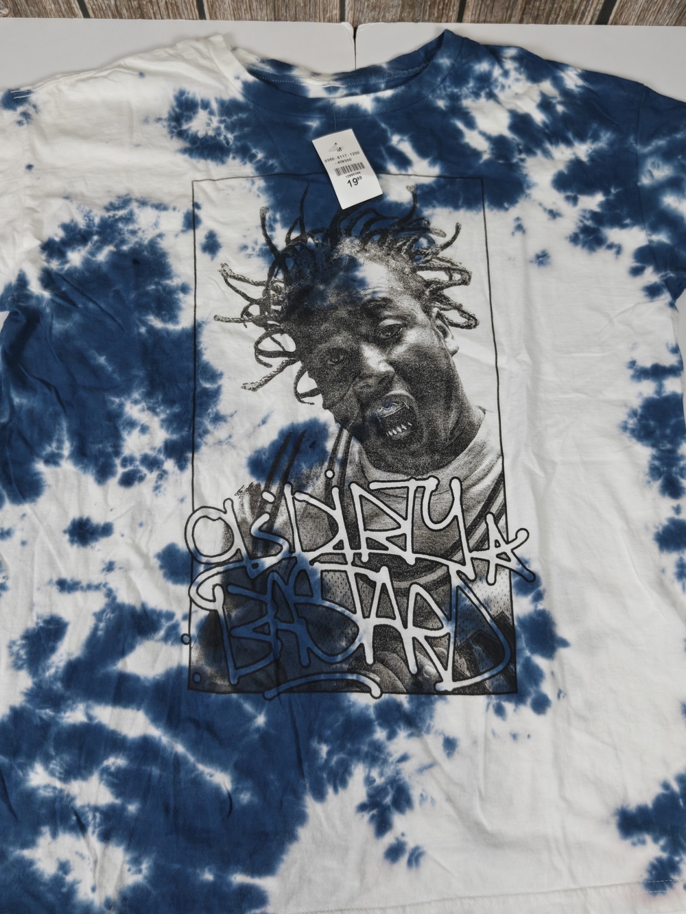 Tie-Dye Graphic Men’s T-Shirt - Blue & White